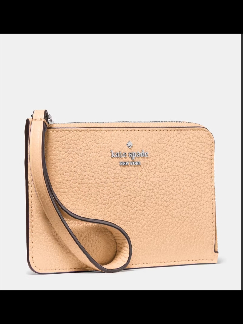 kate spade Peach Pebbled Leather Zip Wristlet